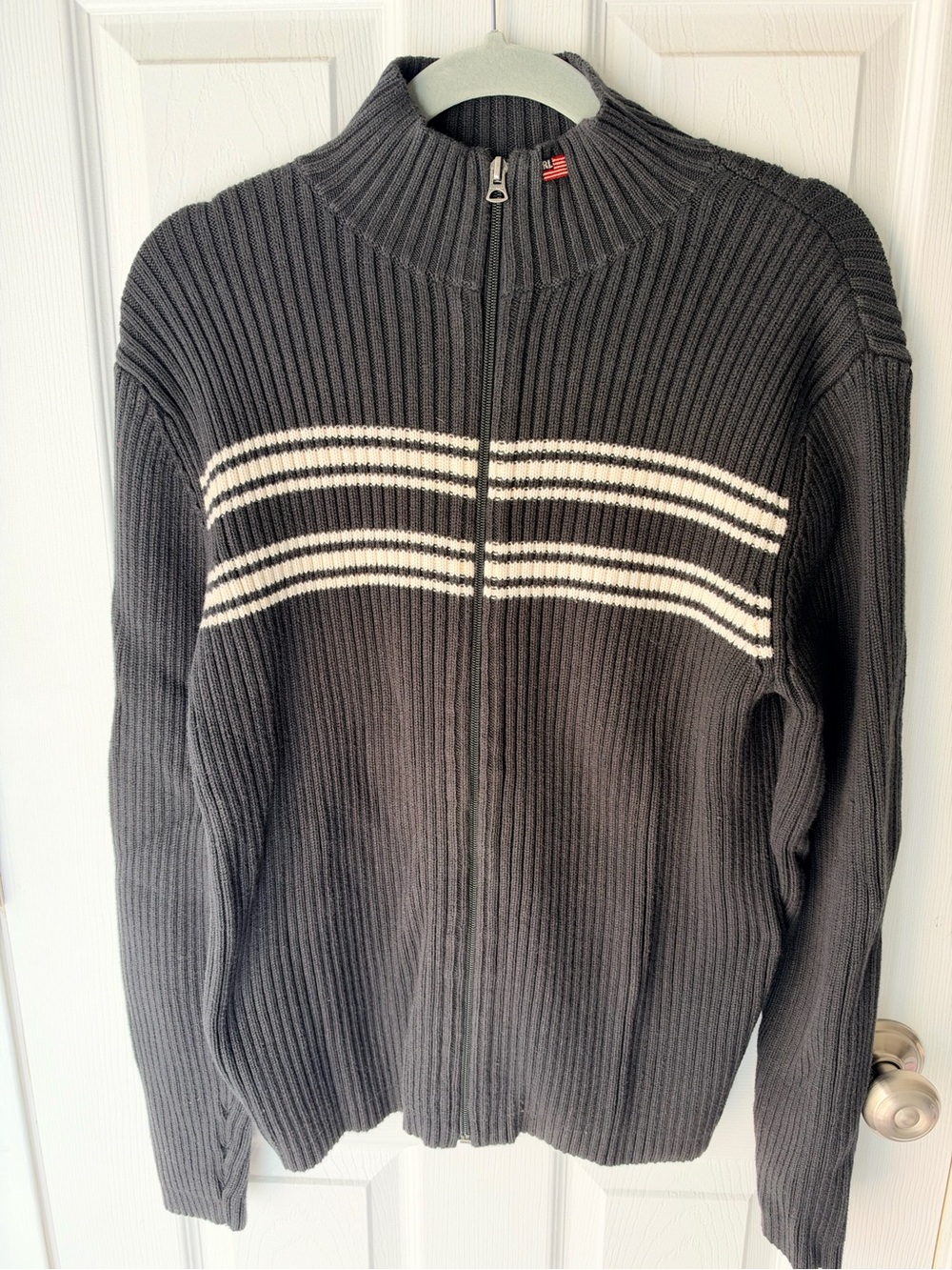 Vintage Y2K Polo Jeans Co by Ralph Lauren Black Zip-Up Ribbed Sweate